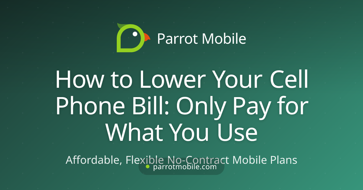 How to Lower Your Cell Phone Bill: Only Pay for What You Use - Parrot Mobile blog